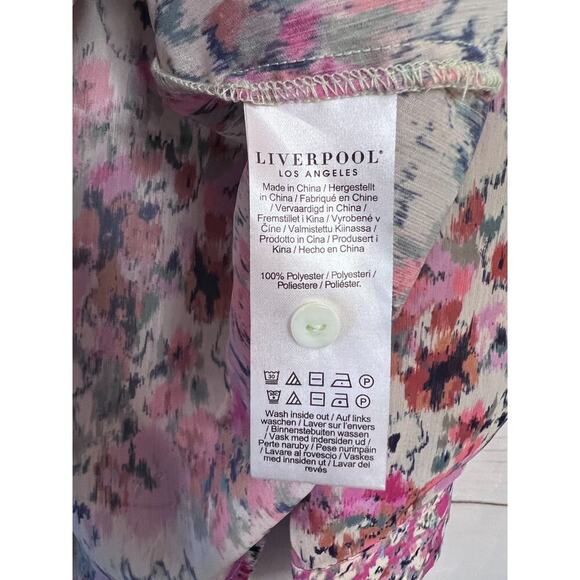 Liverpool Los Angeles Size LG Button Down Top Collar MultiColor - Picture 2 of 5